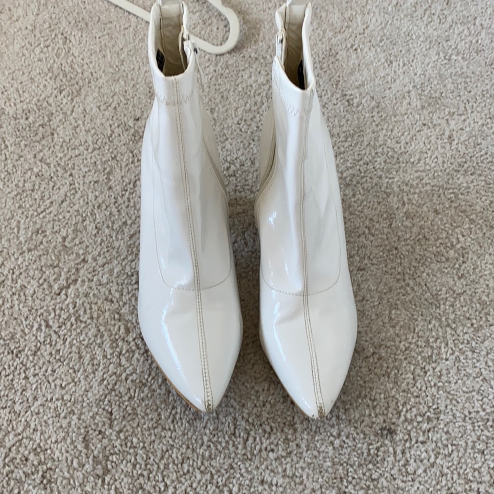White heeled boots